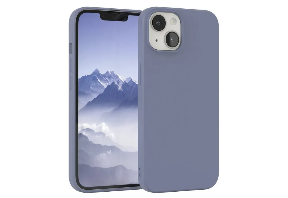 EAZY CASE Handyhülle für Apple iPhone 14 Hülle Silikon 6,1 Zoll, Silikon Schutzhülle mit Kameraschutz Matt Back Cover Soft Eis Blau