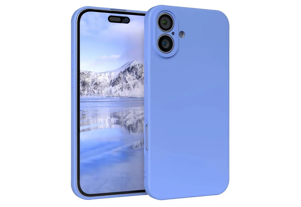 EAZY CASE Handyhülle für Apple iPhone 16 Plus Hülle Silikon 6,7 Zoll, Silikon Schutzhülle mit Kameraschutz kratzfest Back Cover Ultramarin