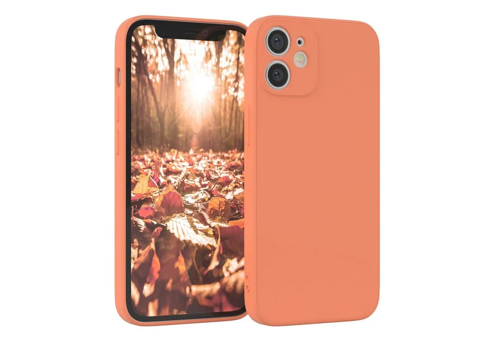 EAZY CASE Handyhülle für Apple iPhone 12 Mini Hülle Silikon 5,4 Zoll, Schutzhülle mit Kameraschutz telefonhülle elastisch bumper tpu Orange