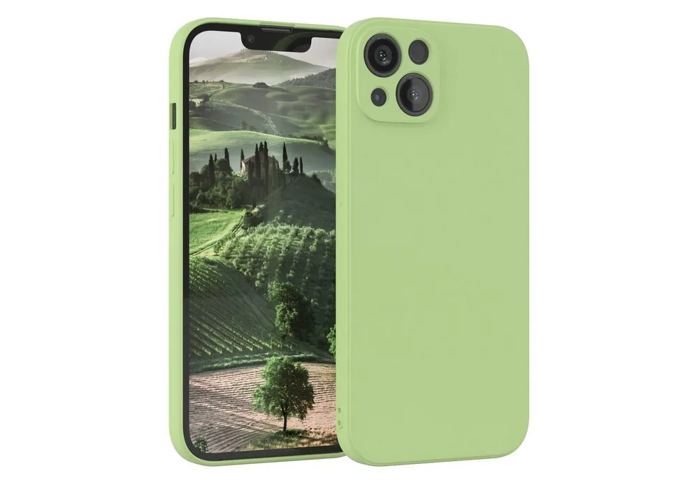 EAZY CASE Handyhülle für Apple iPhone 13 Hülle Silikon 6,1 Zoll, Smart Slimcover Matt Silikon Schutzhülle mit Kameraschutz tpu Grün
