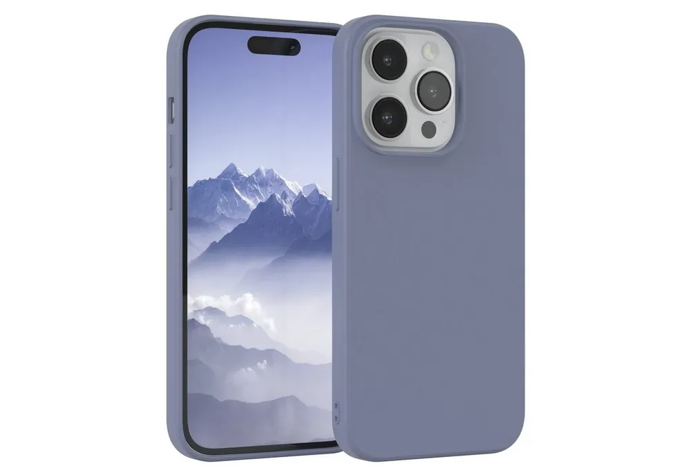 EAZY CASE Handyhülle für Apple iPhone 14 Pro Hülle Silikon 6,1 Zoll, Silikon Schutzhülle mit Kameraschutz Matt Back Cover Soft Eis Blau