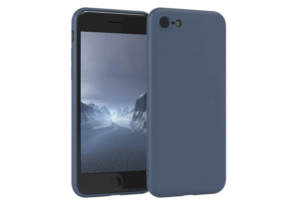 EAZY CASE Handyhülle für Apple iPhone SE 2022/2020 iPhone 8/7 Hülle Silikon 4,7 Zoll, Handy Softcase mattierte Silikonhülle Back Cover Soft Blau / Petrol
