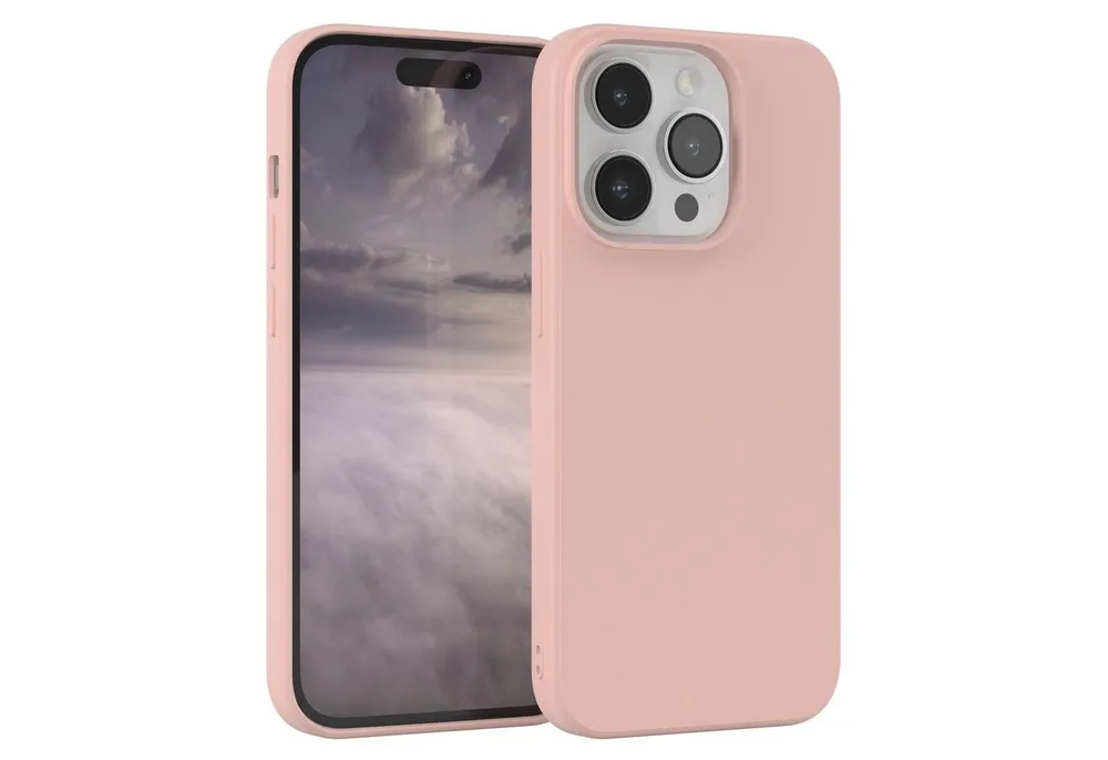 EAZY CASE Handyhülle für Apple iPhone 14 Pro Hülle Silikon 6,1 Zoll, Hülle mit Kameraschutz Bumper Case silikonschutzhülle Rosa / Altrosa