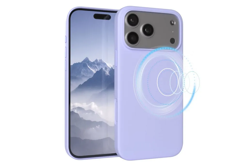 EAZY CASE Handyhülle für Apple iPhone 17 Pro Max Hülle Silikon 6,9 Zoll, Handytasche aus Silikon Slimcover mit Displayscchutz Violett Lavendel