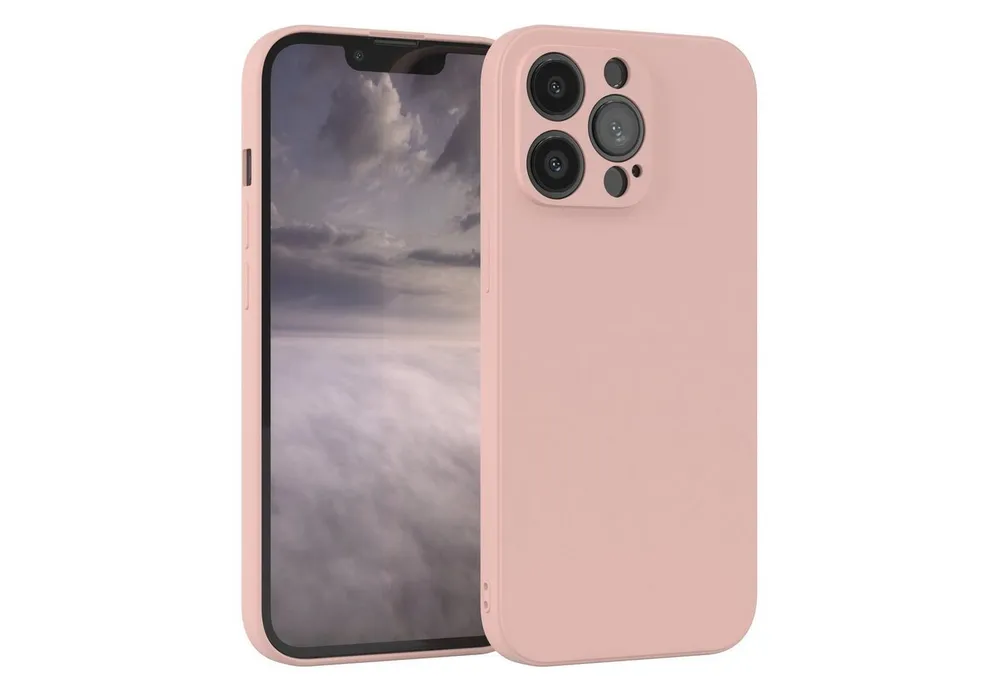 EAZY CASE Handyhülle für Apple iPhone 13 Pro Hülle Silikon 6,1 Zoll, Hülle mit Kameraschutz Bumper Case silikonschutzhülle Rosa / Altrosa