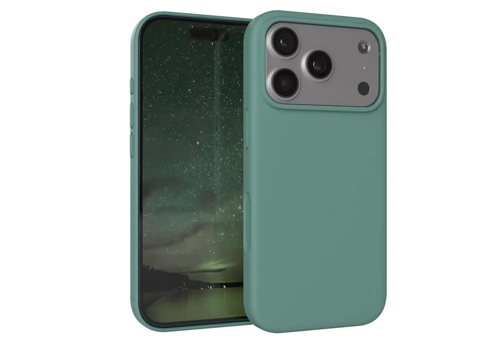 EAZY CASE Handyhülle für Apple iPhone 17 Pro Hülle Silikon 6,3 Zoll, Schutzhülle mit Kameraschutz Back Cover Bumper Case Case Dunkelgrün