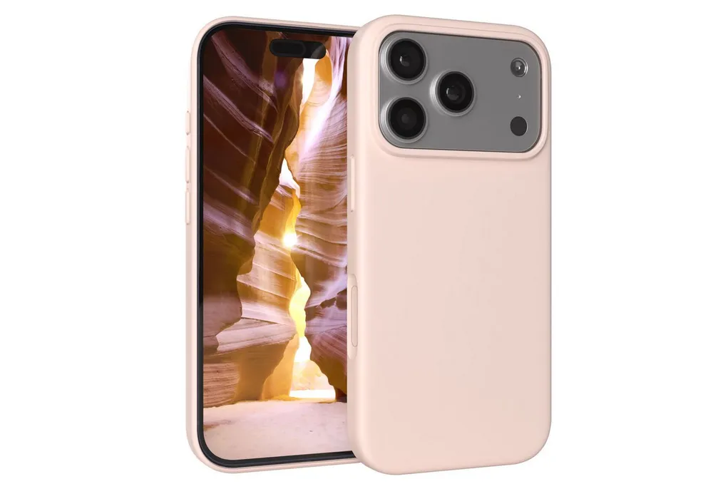 EAZY CASE Handyhülle für Apple iPhone 17 Pro Hülle Silikon 6,3 Zoll, Schutzhülle mit Kameraschutz stoßfest Bumper Case Rose