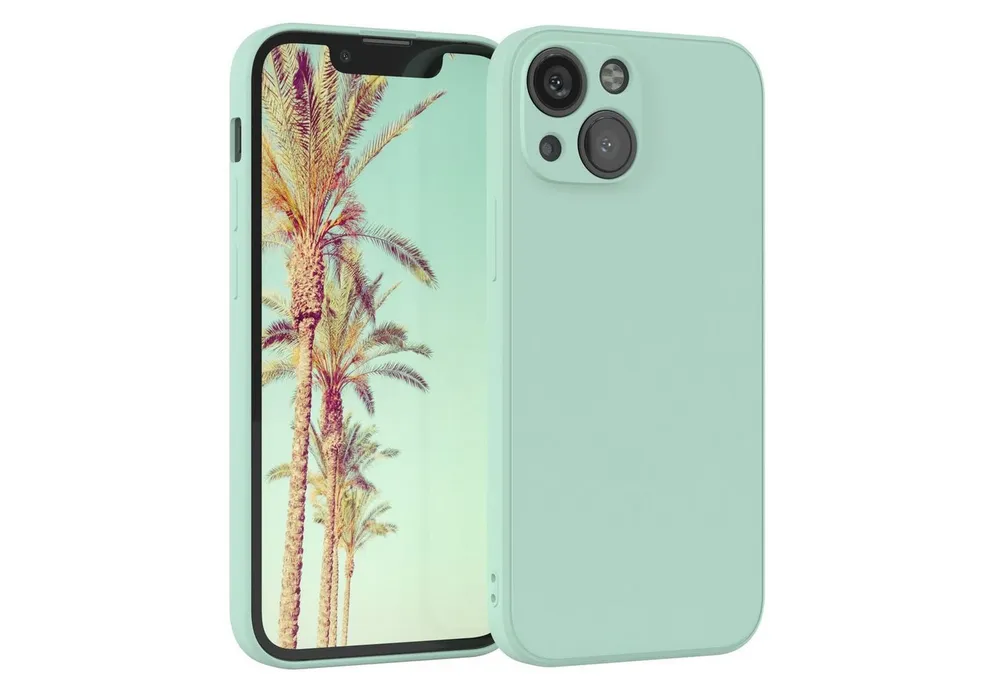 EAZY CASE Handyhülle für Apple iPhone 13 Mini Hülle Silikon 5,4 Zoll, Hülle Silikon kratzfest Smart Slimcover Bumper Case Etui Mint Grün