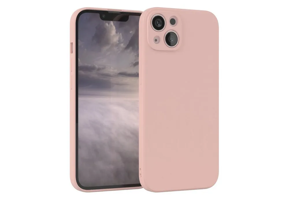 EAZY CASE Handyhülle für Apple iPhone 13 Hülle Silikon 6,1 Zoll, Hülle mit Kameraschutz Bumper Case silikonschutzhülle Rosa / Altrosa