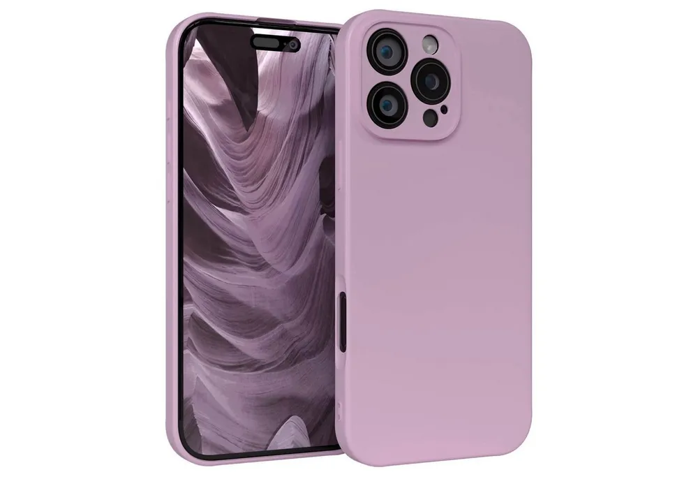 EAZY CASE Handyhülle für Apple iPhone 16 Pro Max Hülle Silikon 6,9 Zoll, Hülle mit Kameraschutz Handycase Soft Smart Slimcover Lila / Flieder
