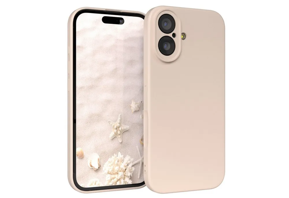 EAZY CASE Handyhülle für Apple iPhone 17 Hülle Silikon 6,3 Zoll, Bumper Case Matt Slimcover Silikonschutzhülle elastisch Taupe / Beige