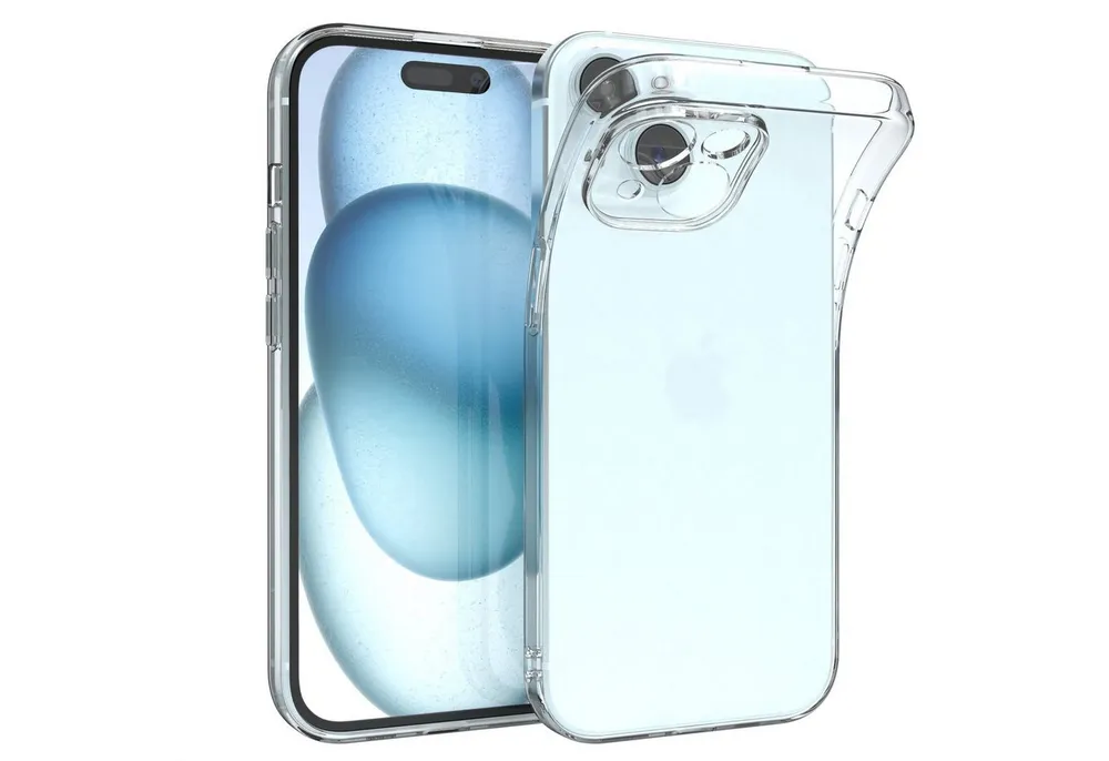 EAZY CASE Handyhülle für iPhone 15 / 15 Plus / 15 Pro / 15 Pro Max Case 6,1 Zoll, durchsichtige Hülle Ultra Dünn Silikon Backcover TPU Telefonhülle Klar