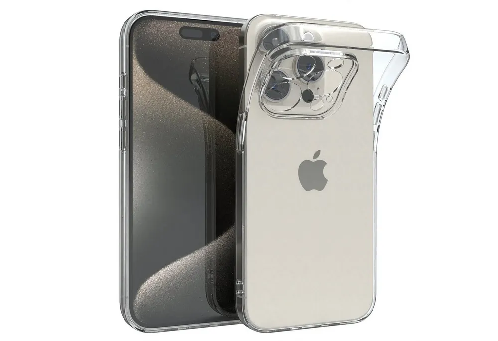 EAZY CASE Handyhülle für iPhone 15 / 15 Plus / 15 Pro / 15 Pro Max Case 6,1 Zoll, durchsichtige Hülle Ultra Dünn Silikon Backcover TPU Telefonhülle Klar