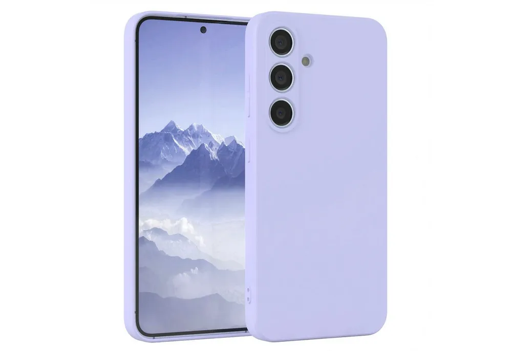 EAZY CASE Handyhülle für Samsung Galaxy S24 Hülle Silikon 6,2 Zoll, Silikonhülle stoßfest Smart Slimcover Case Dünn Blau Lila