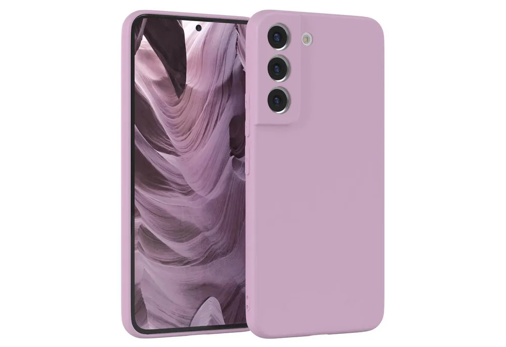 EAZY CASE Handyhülle für Samsung Galaxy S22 5G Hülle Silikon 6,1 Zoll, Hülle mit Kameraschutz handycover Soft Smart Slimcover Lila / Flieder