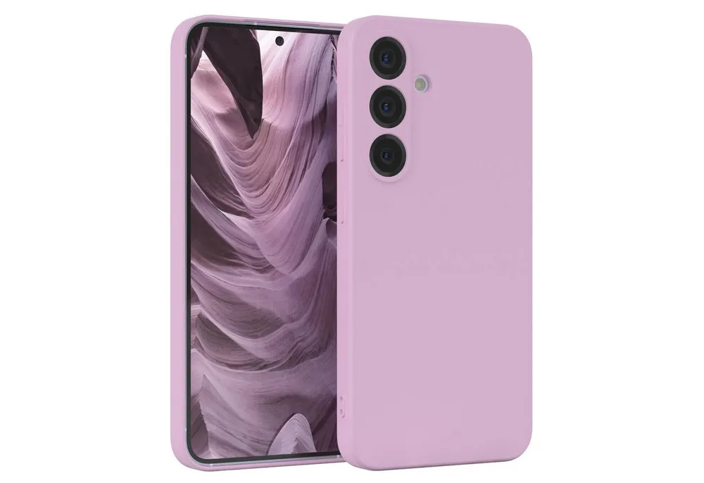 EAZY CASE Handyhülle für Samsung Galaxy S25 Hülle Silikon 6,2 Zoll, Hülle mit Kameraschutz Handycase Soft Smart Slimcover Lila / Flieder
