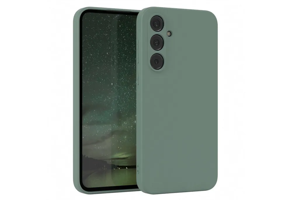 EAZY CASE Handyhülle für Samsung Galaxy A35 Hülle Silikon 6,6 Zoll, Schutzhülle mit Kameraschutz stoßfest telefonhülle Matt Dunkelgrün