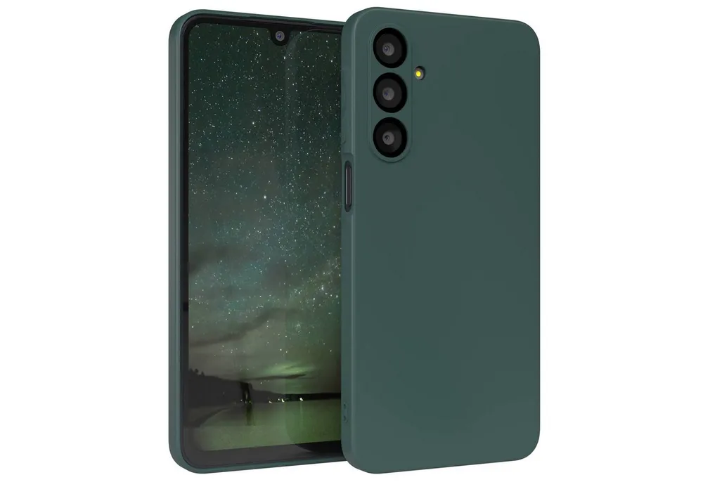 EAZY CASE Handyhülle für Samsung Galaxy A16 Hülle Silikon 6,7 Zoll, Silikon Schutzhülle mit Kameraschutz kratzfestes Bumper Nachtgrün