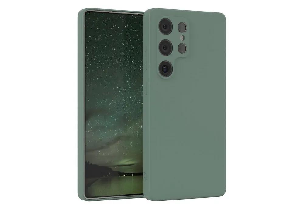 EAZY CASE Handyhülle für Samsung Galaxy S25 Ultra Hülle Silikon 6,9 Zoll, Schutzhülle mit Kameraschutz stoßfest telefonhülle Matt Dunkelgrün