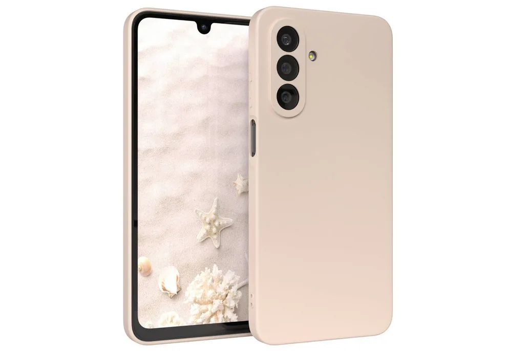 EAZY CASE Handyhülle für Samsung Galaxy A26 Hülle Silikon 6,7 Zoll, Bumper Case Matt Slimcover Silikonschutzhülle elastisch Taupe / Beige