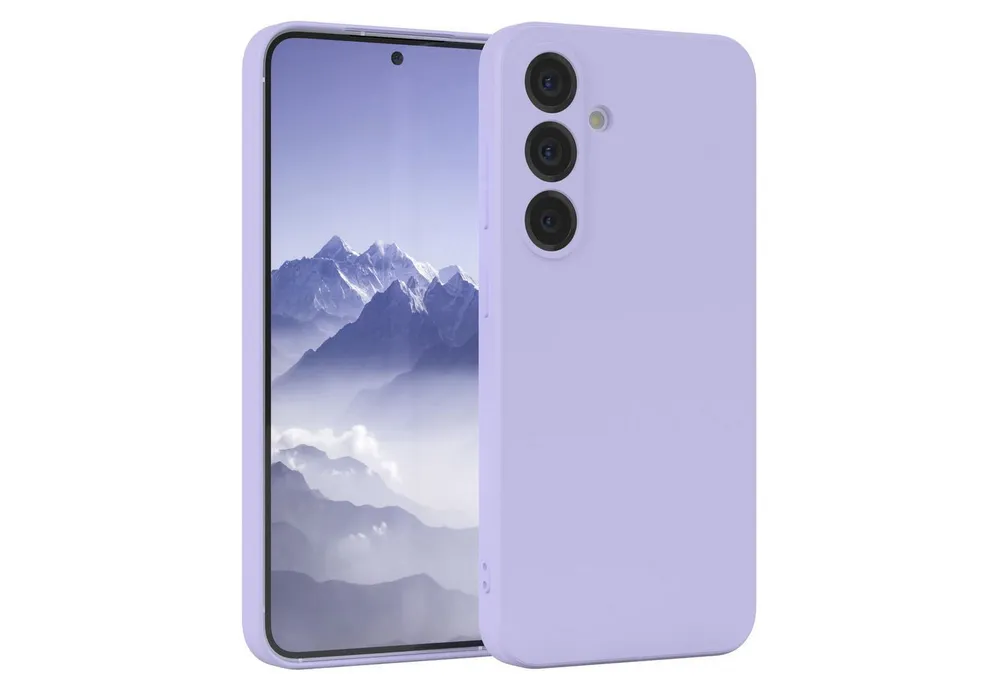 EAZY CASE Handyhülle für Samsung Galaxy S25 Hülle Silikon 6,2 Zoll, Silikonhülle stoßfest Smart Slimcover Case Dünn Blau Lila