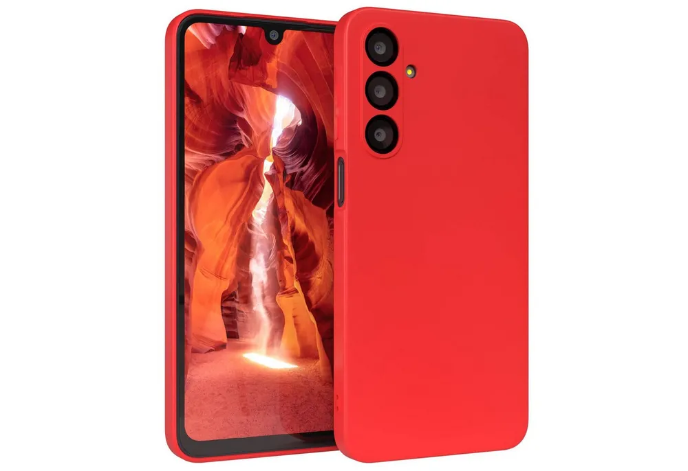 EAZY CASE Handyhülle für Samsung Galaxy A16 Hülle Silikon 6,7 Zoll, Silikon Schutzhülle mit Kameraschutz stoßfest Handycover elastisch Rot