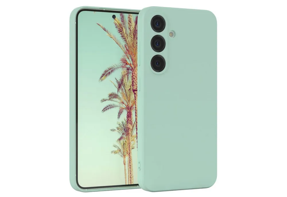 EAZY CASE Handyhülle für Samsung Galaxy S25 Hülle Silikon 6,2 Zoll, Hülle Silikon kratzfest Smart Slimcover Bumper Case Etui Mint Grün