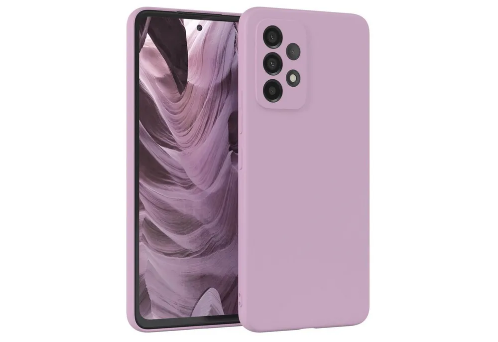 EAZY CASE Handyhülle für Samsung Galaxy A53 5G Hülle Silikon 6,5 Zoll, Hülle mit Kameraschutz handycover Soft Smart Slimcover Lila / Flieder