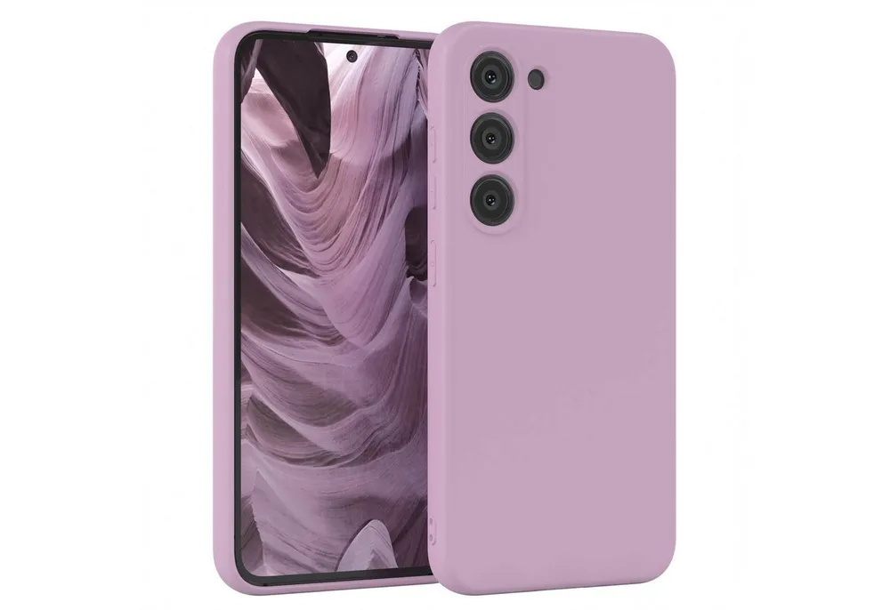 EAZY CASE Handyhülle für Samsung Galaxy S23 Hülle Silikon 6,1 Zoll, Hülle mit Kameraschutz Handycase Soft Smart Slimcover Lila / Flieder