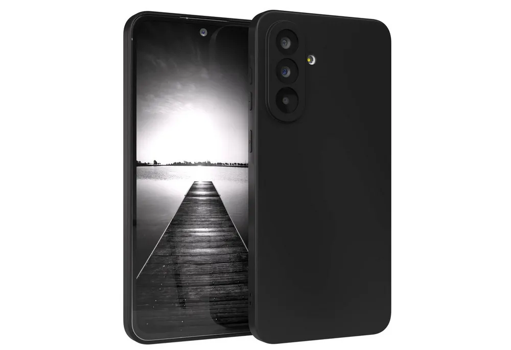 EAZY CASE Handyhülle für Samsung Galaxy A56 Hülle Silikon 6,7 Zoll, Silikon Schutzhülle mit Kameraschutz kratzfest Back Cover Etui Schwarz