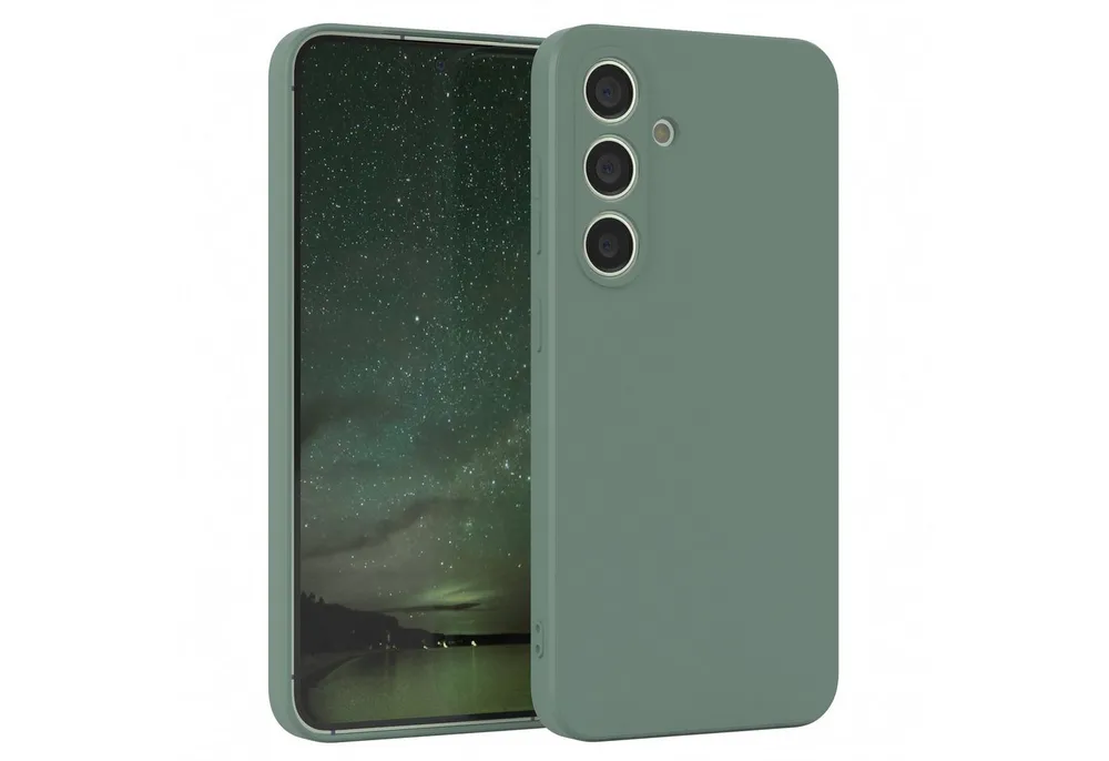 EAZY CASE Handyhülle für Samsung Galaxy S24 Hülle Silikon 6,2 Zoll, Schutzhülle mit Kameraschutz stoßfest telefonhülle Matt Dunkelgrün