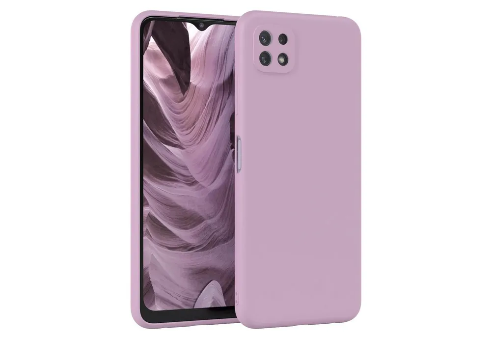 EAZY CASE Handyhülle für Samsung Galaxy A22 5G Hülle Silikon 6,6 Zoll, Hülle mit Kameraschutz handycover Soft Smart Slimcover Lila / Flieder