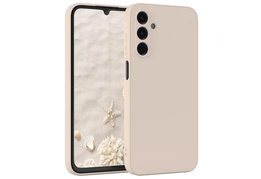 EAZY CASE Handyhülle für Samsung Galaxy A15 5G Hülle Silikon 6,5 Zoll, Bumper Case Matt Slimcover Silikonschutzhülle elastisch Taupe / Beige