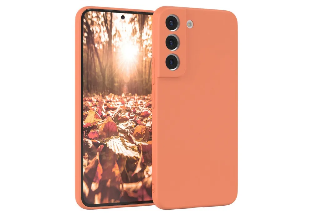 EAZY CASE Handyhülle für Samsung Galaxy S22 5G Hülle Silikon 6,1 Zoll, Schutzhülle mit Kameraschutz telefonhülle elastisch bumper tpu Orange
