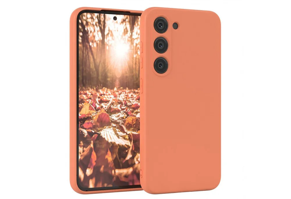 EAZY CASE Handyhülle für Samsung Galaxy S23 Hülle Silikon 6,1 Zoll, Schutzhülle mit Kameraschutz Telefonhülle elastisch Bumper tpu Orange