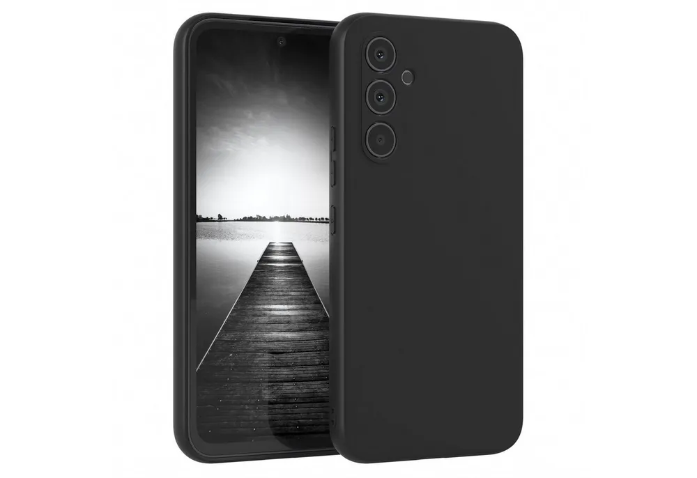 EAZY CASE Handyhülle für Samsung Galaxy A54 Hülle Silikon 6,4 Zoll, Silikon Schutzhülle mit Kameraschutz kratzfest Back Cover Etui Schwarz