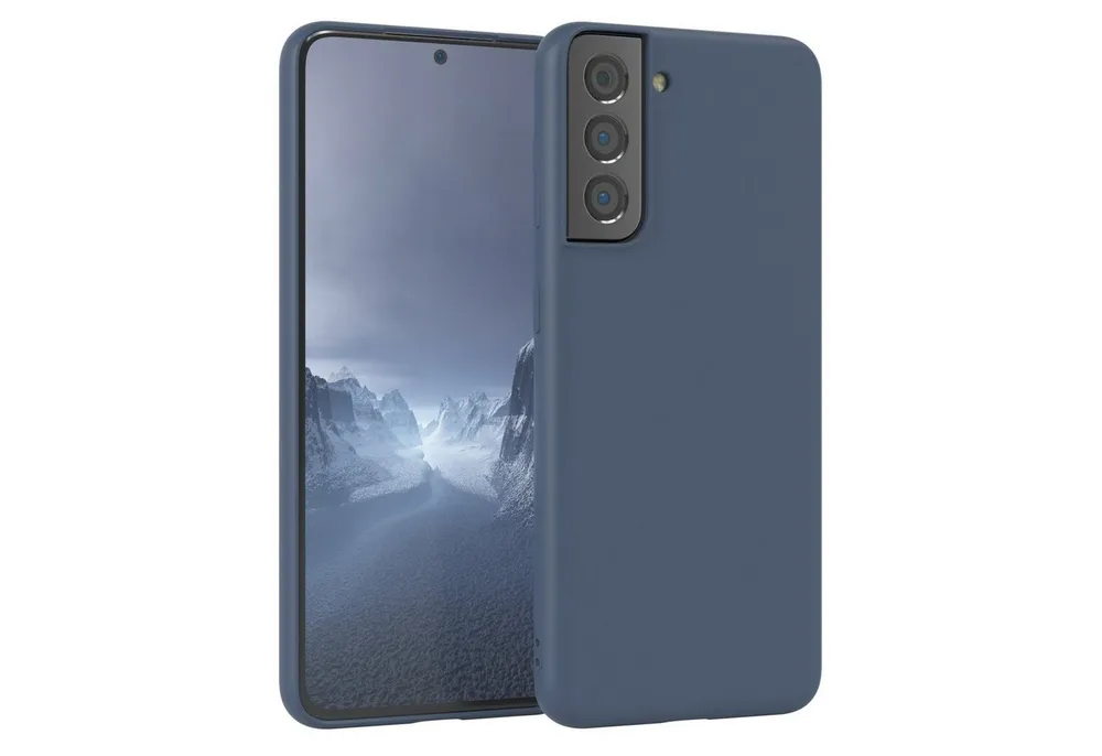 EAZY CASE Handyhülle für Samsung Galaxy S21 5G Hülle Silikon 6,2 Zoll, Handy Softcase mattierte Silikonhülle Back Cover Soft Blau / Petrol