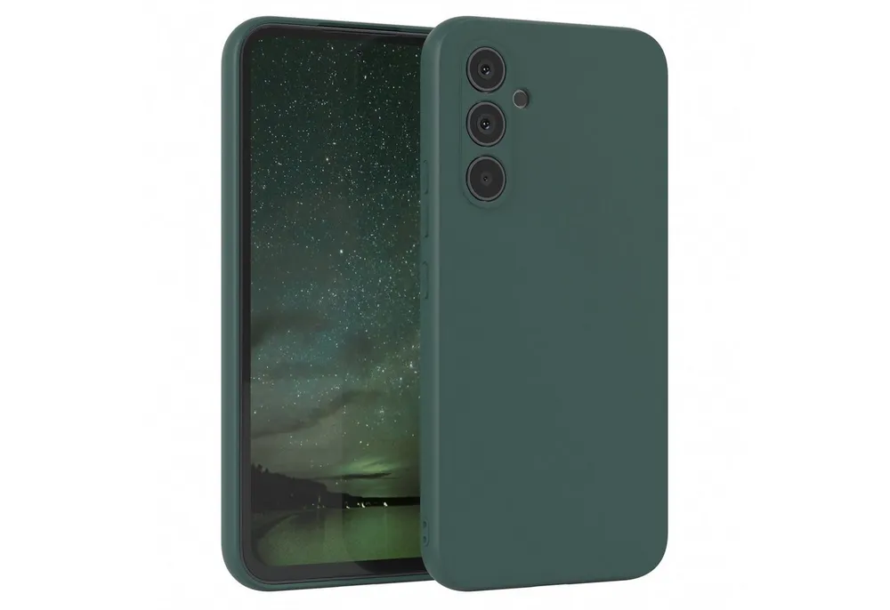 EAZY CASE Handyhülle für Samsung Galaxy A54 Hülle Silikon 6,4 Zoll, Silikon Schutzhülle mit Kameraschutz kratzfestes Bumper Nachtgrün