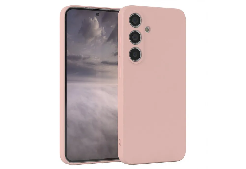 EAZY CASE Handyhülle für Samsung Galaxy S24 Hülle Silikon 6,2 Zoll, Hülle mit Kameraschutz Bumper Case Silikonschutzhülle Rosa / Altrosa