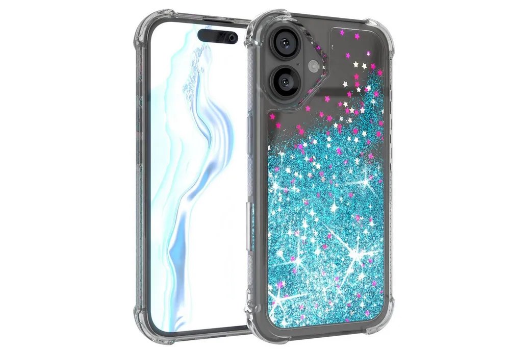 EAZY CASE Handyhülle Liquid Glittery Case für Apple iPhone 16 6