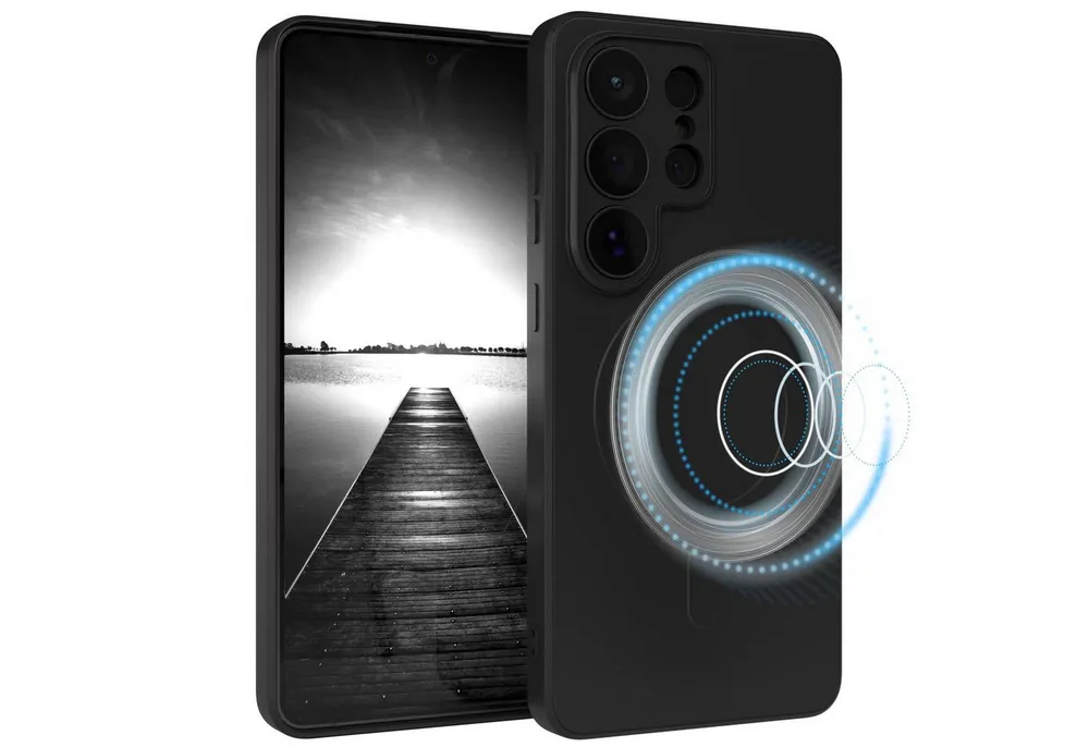 EAZY CASE Handyhülle MagSafe Silikon für Samsung Galaxy S26 Ultra 6,9 Zoll, Schutzhülle mit MagSafe kratzfest Back Cover Kameraschutz Schwarz