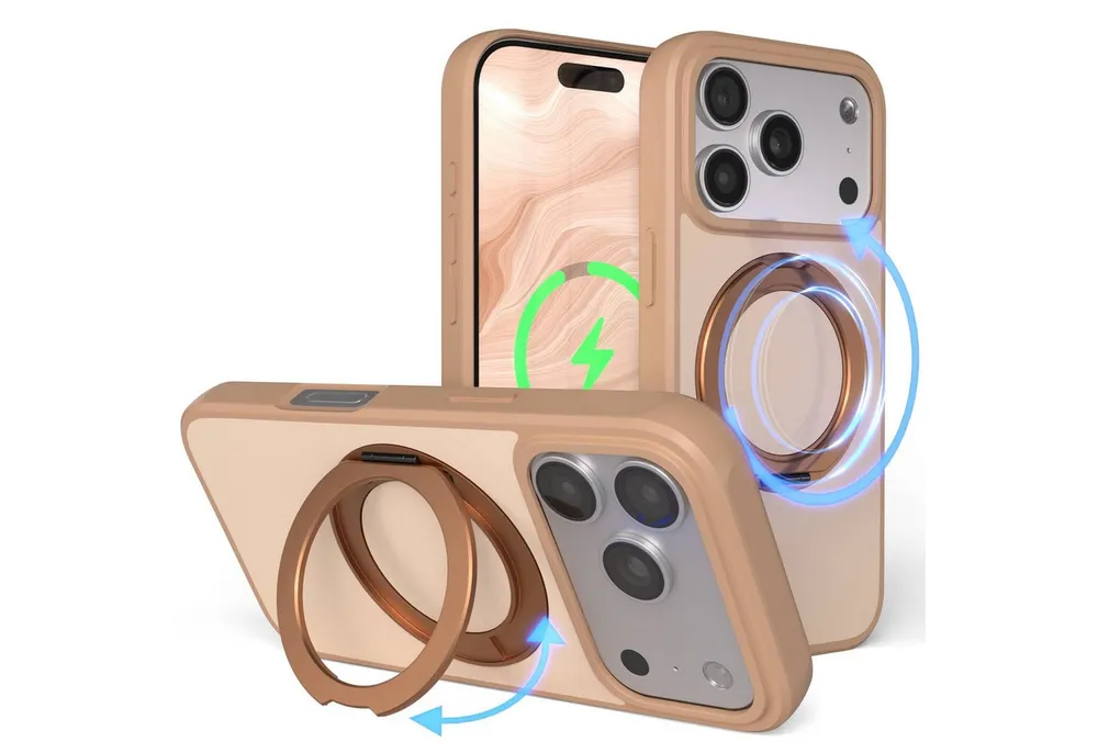 EAZY CASE Handyhülle Outdoor Apple iPhone 17 Pro Case MagSafe Rotation Ring 6