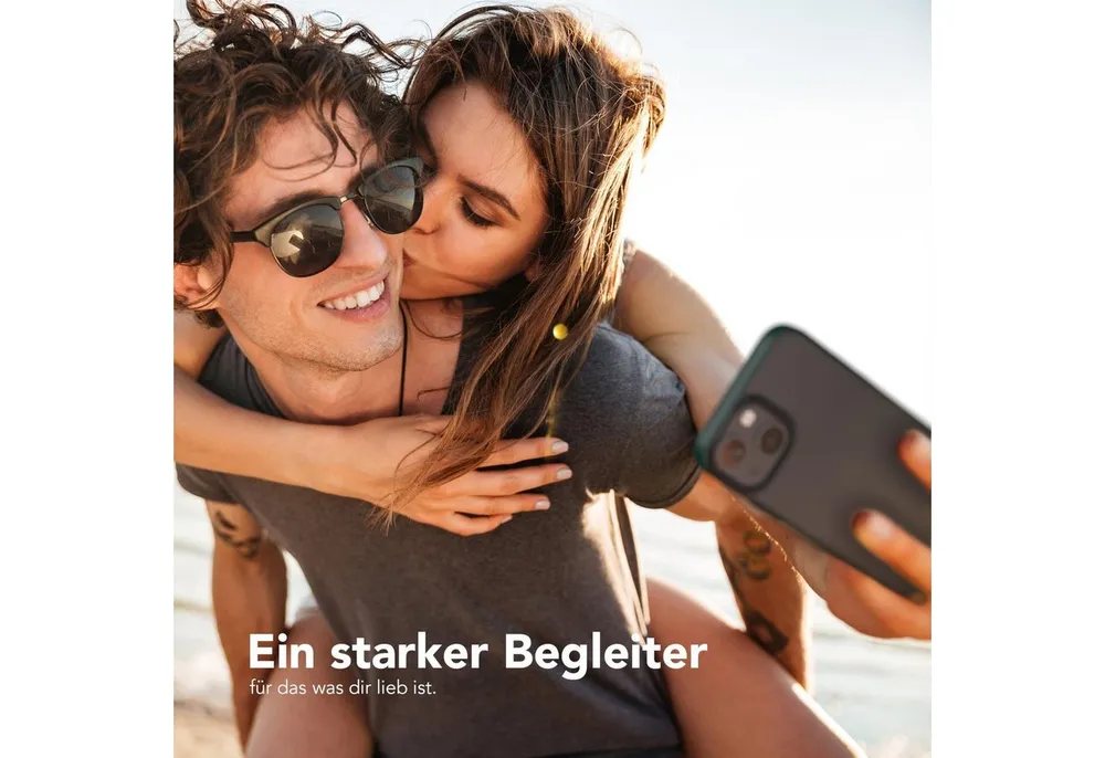 EAZY CASE Handyhülle Outdoor Case für Apple iPhone 13 Mini 5,4 Zoll, Slim Cover Durchsichtig Robust Back Cover stoßfest Grün / Nachtgrün