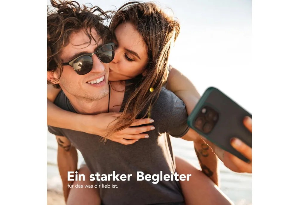 EAZY CASE Handyhülle Outdoor Case für Apple iPhone 14 Pro 6,1 Zoll, Slim Cover Durchsichtig Robust Back Cover stoßfest Grün / Nachtgrün