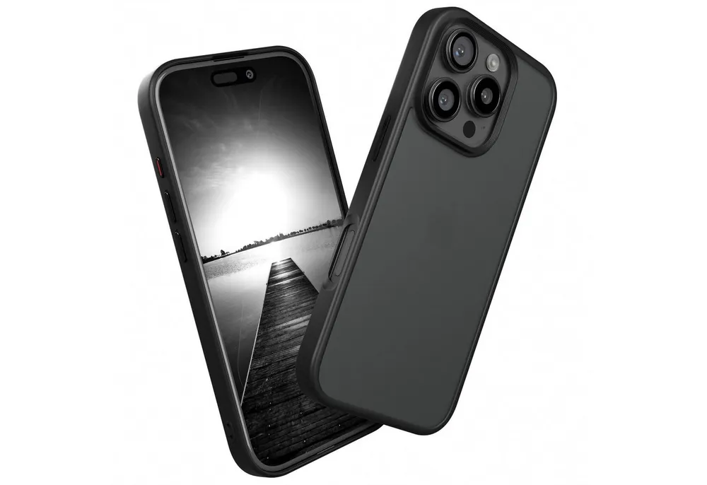 EAZY CASE Handyhülle Outdoor Case für Apple iPhone 16 Pro 6,3 Zoll, Hülle Outdoor kratzfest Schutzhülle mit Kameraschutz Robust Schwarz