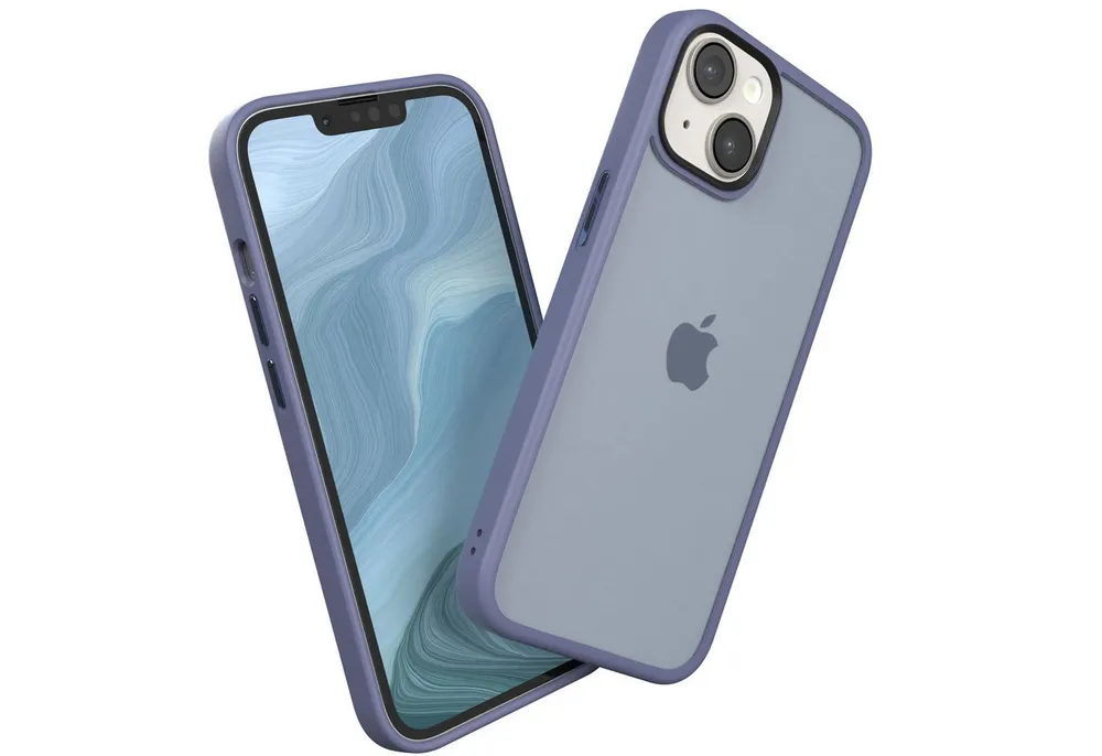EAZY CASE Handyhülle Outdoor Case für Apple iPhone 14 / Apple iPhone 13 6,1 Zoll, Hybrid Handyhülle kratzfest Smart Slimcover Transparent Robust Blau