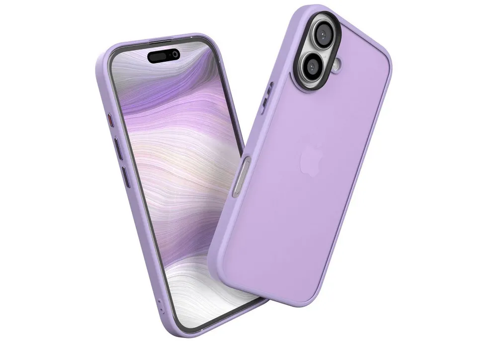 EAZY CASE Handyhülle Outdoor Case für Apple iPhone 16 6,1 Zoll, Schutzhülle mit Kameraschutz Robust Schutzhülle stoßfest Lila Lavendel