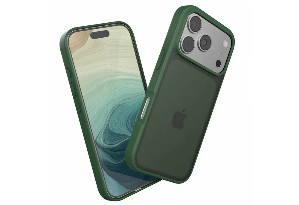 EAZY CASE Handyhülle Outdoor Case für Apple iPhone 17 Pro 6,3 Zoll, Schutzhülle Outdoor Case robust stoßfest Back Cover dunkelgrün