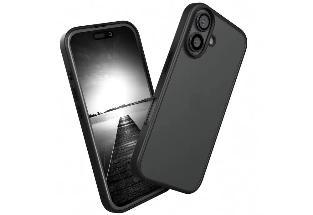 EAZY CASE Handyhülle Outdoor Case für Apple iPhone 16 6,1 Zoll, Hülle Outdoor kratzfest Schutzhülle mit Kameraschutz Robust Schwarz