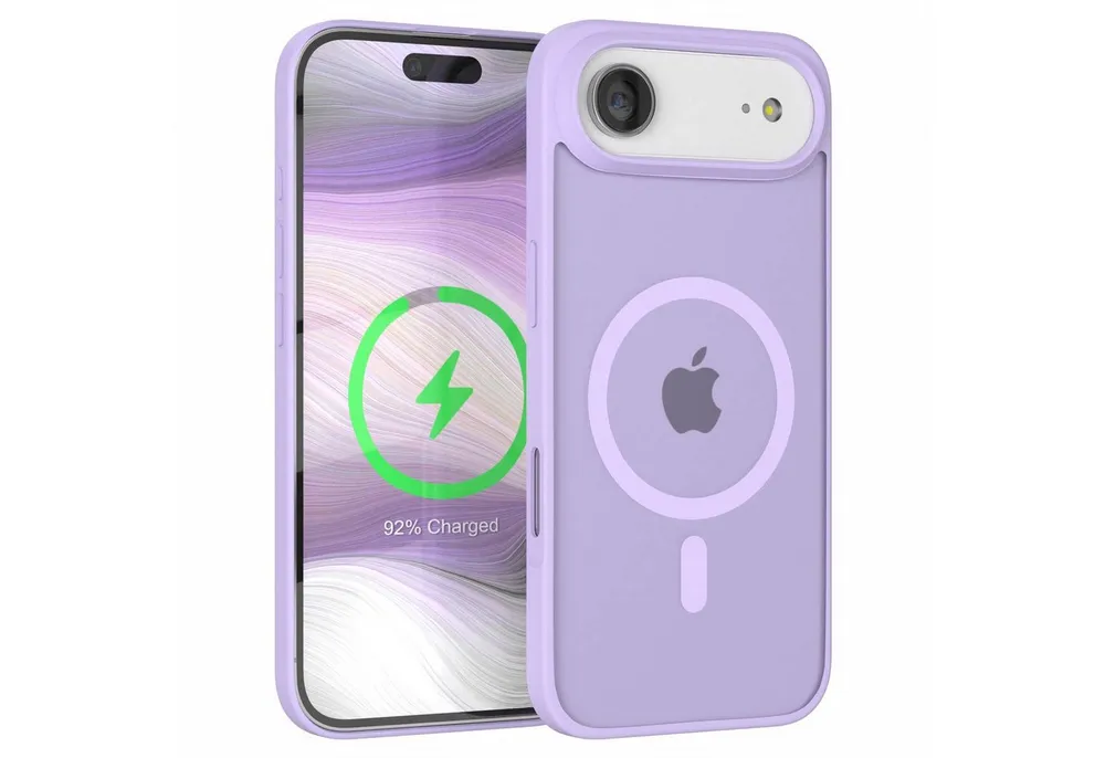 EAZY CASE Handyhülle Outdoor Case MagSafe für Apple iPhone Air 6,5 Zoll, Outdoor Handyhülle MagSafe Bumper mit Kameraschutz stoßfest Hell Lila